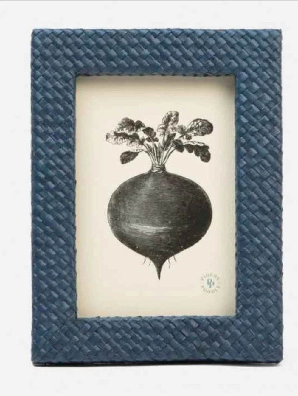 New! Pigeon and Poodle Oxford Blue Woven Tabletop Picture Frame